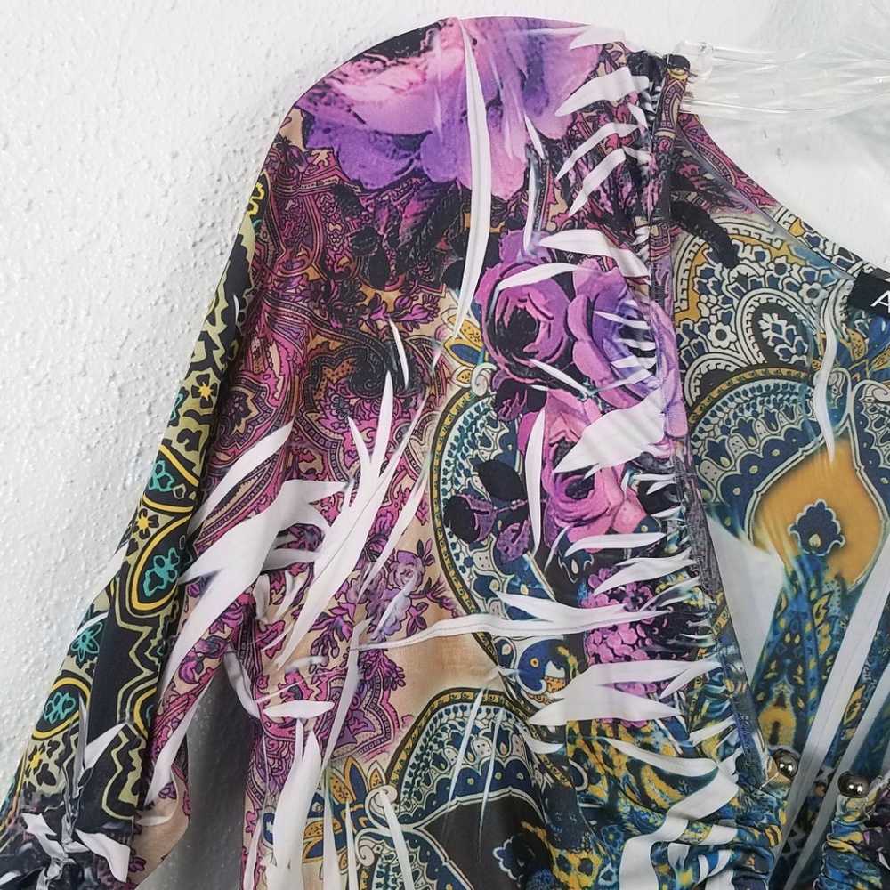 Paisley Rose Blouse Tunic Dress - Picture 3 of 8